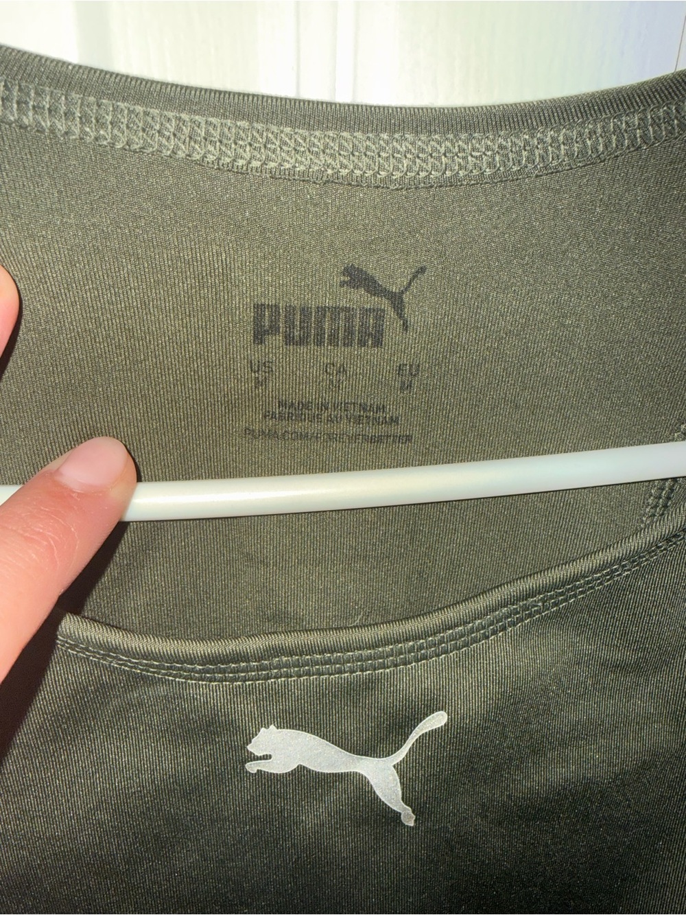 Puma Olive Green Performance Racerback Bra - Picture 3 of 4